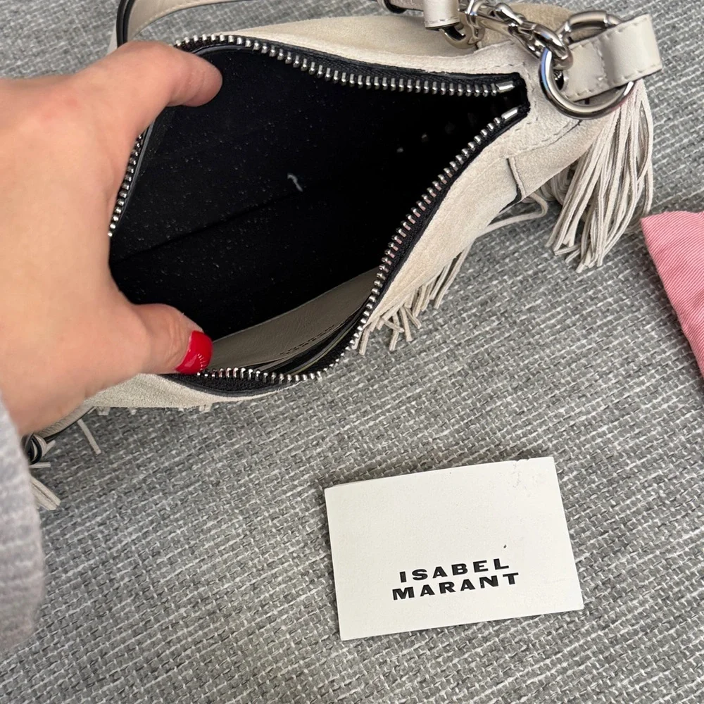 Isabel Marant Cream Fringe Shoulder Bag - Picture 3 of 5